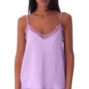 Twin-Set Lilac Lace Trim Tank Top